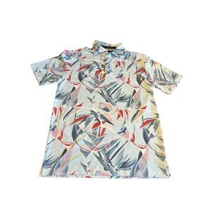 Walter Hagen Clubhouse Golf Polo Short Sleeve Blue Birds Of Paradise small new